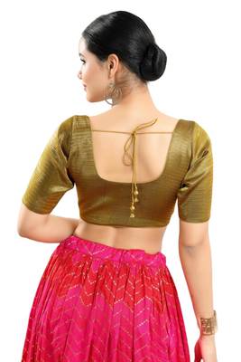 Padded Shimmer Round Neck Blouse 2