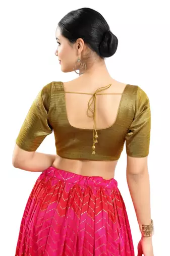 Padded Shimmer Round Neck Blouse