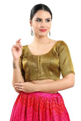 Padded Shimmer Round Neck Blouse 3