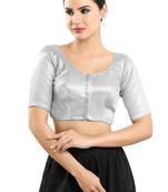 Padded Shimmer Round Neck Blouse