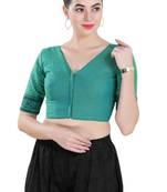 Padded Cotton V-Neck Blouse