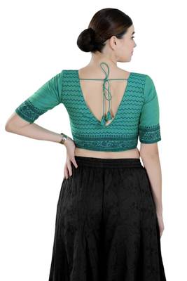 Padded Cotton V-Neck Blouse 2