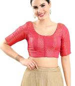 Padded Brocade Round Neck Blouse