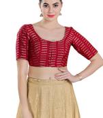 Padded Brocade Round Neck Blouse