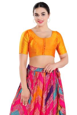 Padded Brocade Round Neck Blouse 1