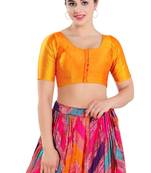 Padded Brocade Round Neck Blouse