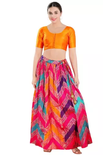 Padded Brocade Round Neck Blouse
