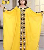 Yellow  Zari & Stone Work stitched Georgette Designed Kaftan Party Wear