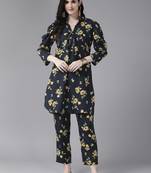 Aarika womens navy-blue colour kurti pant set