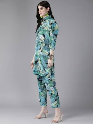 Aarika womens multi colour kurti pant set 4