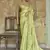 Engaging Limegreen Sequined Satin Party Wear Saree With Blouse