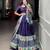 Navy Blue Color Dola Silk Patola & Bandhej Print Lehenga Choli With Unstitched Blouse And Dupatta