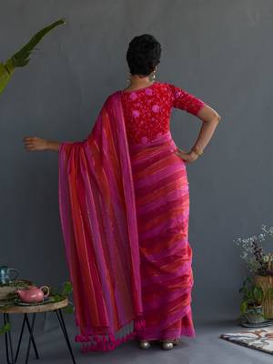 Suta Multicolor Striped Pure Cotton Saree Without Blouse 6