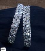 Designer Silver Plated Mirror Work Set of 2 Bangles For Women/Girls