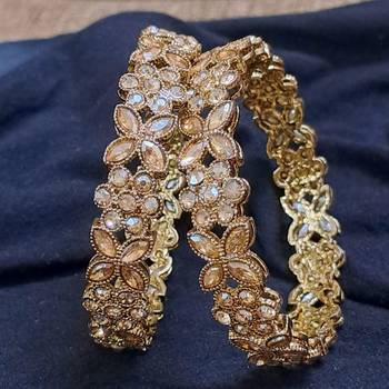 Designer Mirror Work Set of 2 Bangles For Women/Girls 1