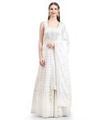 JUST FASHION Embellished Sequined Georgette Ethnic Gown With Dupatta