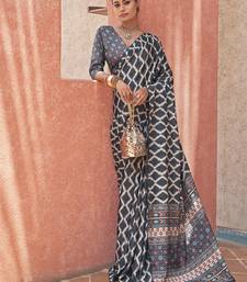 Embrace Black Digital Printed Crepe Festivities Saree & Blouse