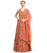 JUST FASHION Floral Embroidered Sequined Ethnic Gown With Dupatta