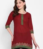 Women cotton printed straight  kurta