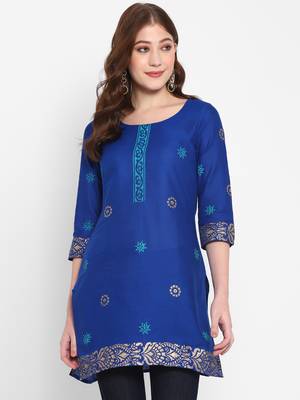 Women cotton printed straight  kurta 1