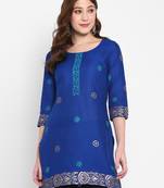 Women cotton printed straight  kurta
