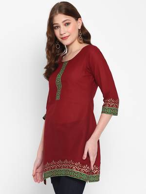 Women cotton printed straight  kurta 3