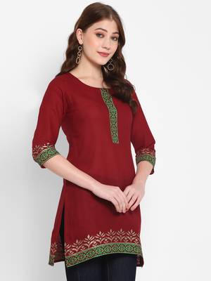 Women cotton printed straight  kurta 4