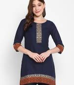 Women cotton printed straight  kurta