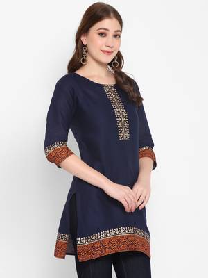 Women cotton printed straight  kurta 4
