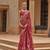 Kimisha women's red brasso saree with unstitched blouse piece