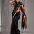Black Linen Handwoven Saree With Texture Pallu