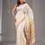 White Linen Handwoven Saree With Texture Pallu