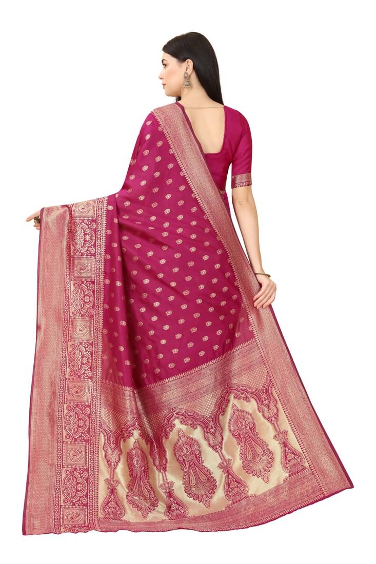  Rani Silk Blend Sarees With Blouse