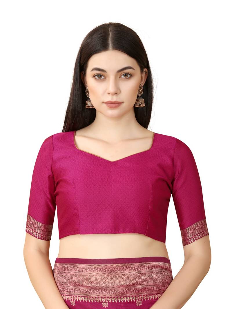  Rani Silk Blend Sarees With Blouse