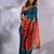 Teal Handwoven Cotton Silk Saree With Geometric Designs