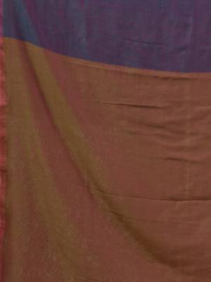 Aegean Blue And Ochre Yellow Cotton Handwoven Patli Pallu Saree 5