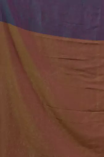 Aegean Blue And Ochre Yellow Cotton Handwoven Patli Pallu Saree