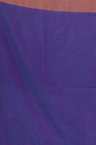 Peach And Blue Cotton Handwoven Patli Pallu Saree