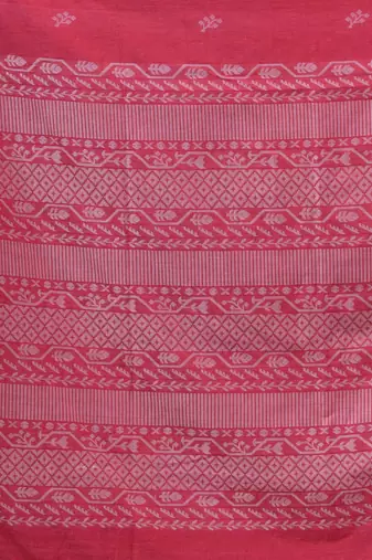 Pink Cotton Handwoven Soft Saree With Texture Designs