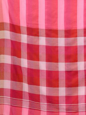Pink Cotton Colorblocked Handwoven Soft Saree 4