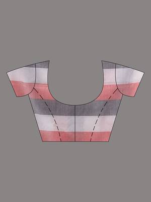 Multicolor Cotton Colorblocked Handwoven Soft Saree 6