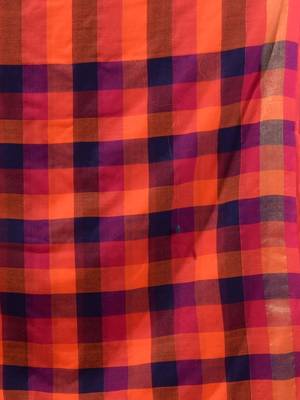 Orange Cotton Colorblocked Handwoven Soft Saree 5