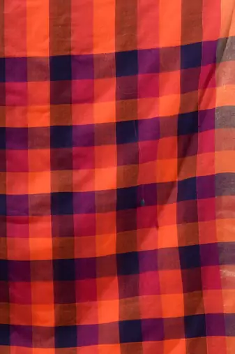 Orange Cotton Colorblocked Handwoven Soft Saree