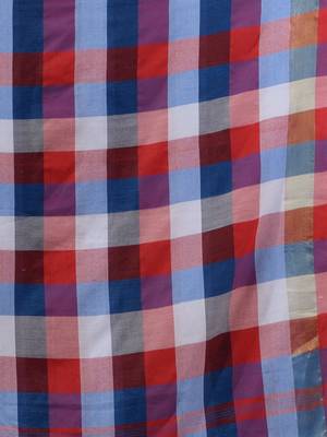 Blue Cotton Colorblocked Handwoven Soft Saree 5
