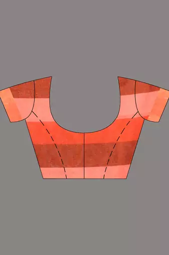Orange Cotton Colorblocked Handwoven Soft Saree