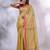 Yellow Tissue Handwoven Saree With Zari Woven Temple Borders