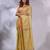 Yellow Tissue Handwoven Saree With Zari Woven Temple Borders