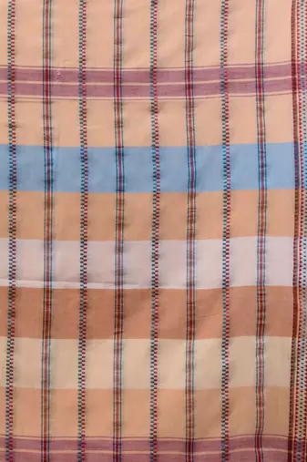 Peach Cotton Handspun Handwoven Saree With Stripes Designs