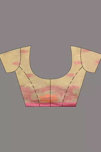Off White Tissue Handwoven Soft Saree With Floral Designs
