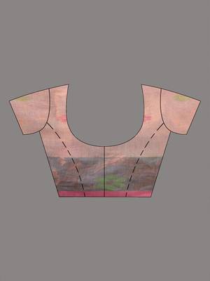 Adobe Pink Tissue Handwoven Soft Saree With Floral Designs 6